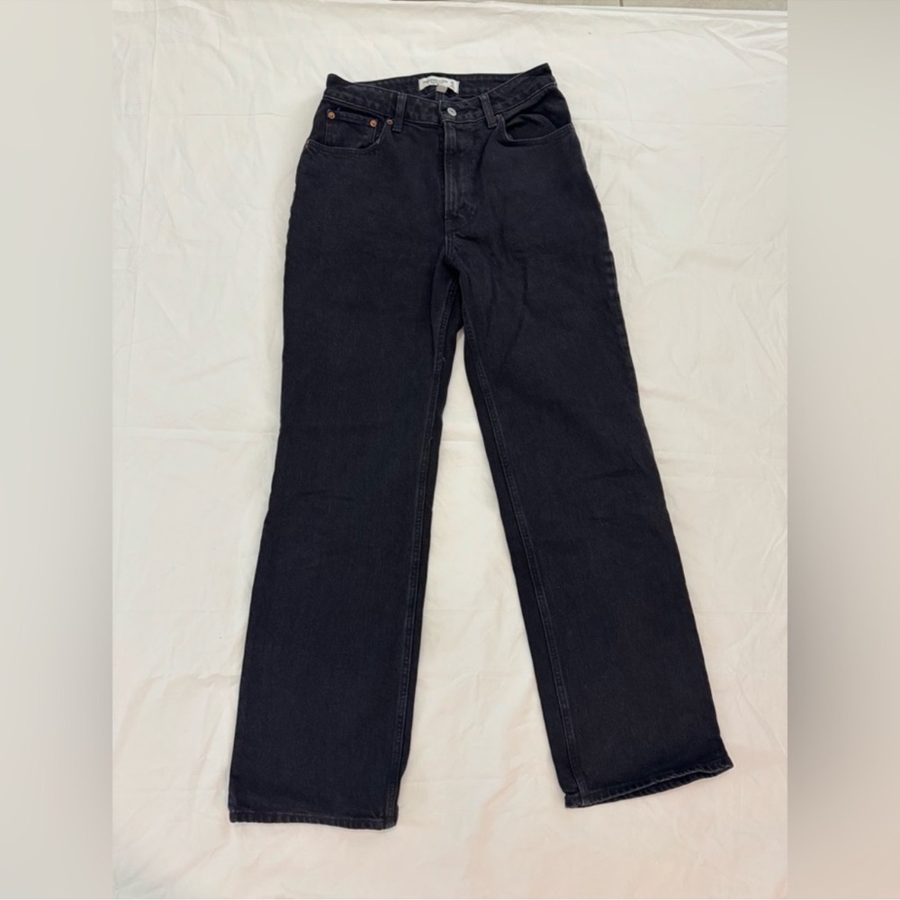Abercrombie & Fitch Curve Love High Rise 90s Relaxed Jean Black Size 27 Regular